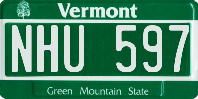 VT license plate NHU597
