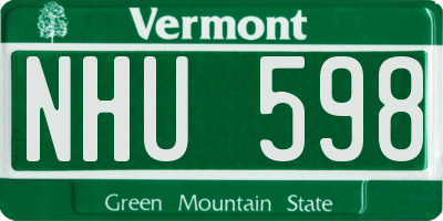 VT license plate NHU598