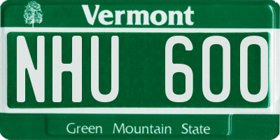 VT license plate NHU600