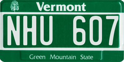 VT license plate NHU607