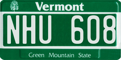 VT license plate NHU608