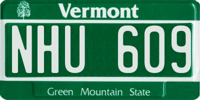 VT license plate NHU609