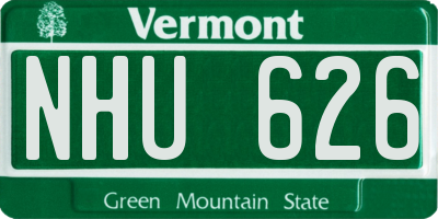 VT license plate NHU626
