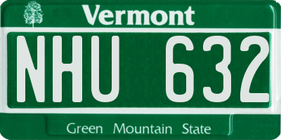 VT license plate NHU632