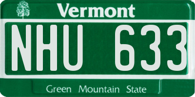 VT license plate NHU633