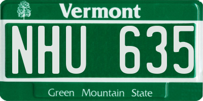 VT license plate NHU635