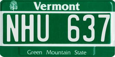 VT license plate NHU637