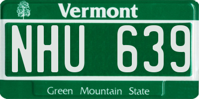 VT license plate NHU639