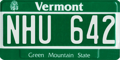 VT license plate NHU642