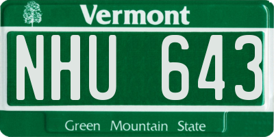 VT license plate NHU643