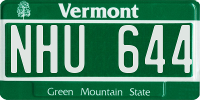 VT license plate NHU644