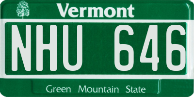 VT license plate NHU646