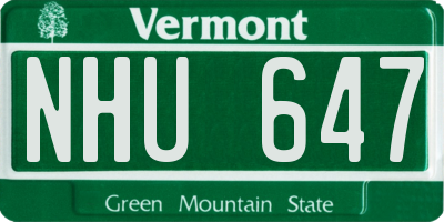 VT license plate NHU647