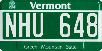 VT license plate NHU648