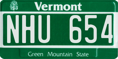 VT license plate NHU654