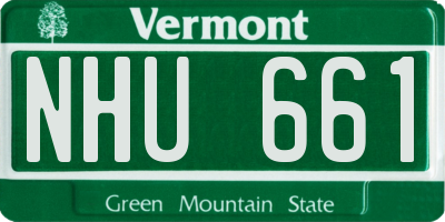 VT license plate NHU661