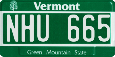 VT license plate NHU665