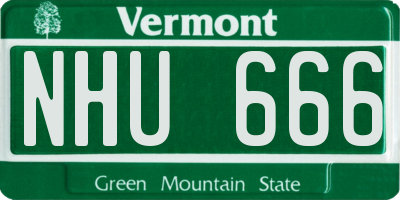 VT license plate NHU666