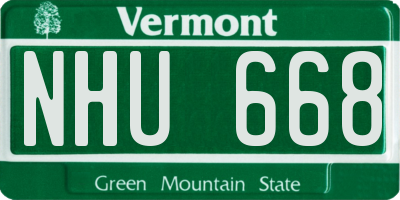 VT license plate NHU668