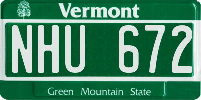 VT license plate NHU672