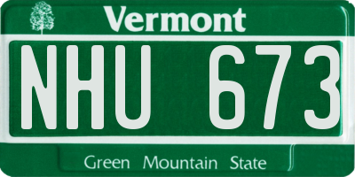 VT license plate NHU673