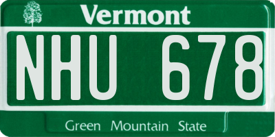VT license plate NHU678