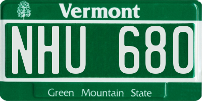 VT license plate NHU680