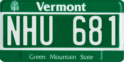 VT license plate NHU681
