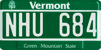 VT license plate NHU684