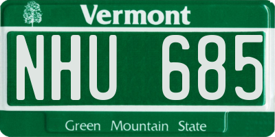 VT license plate NHU685