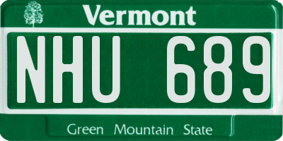 VT license plate NHU689