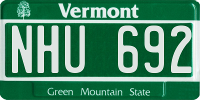 VT license plate NHU692