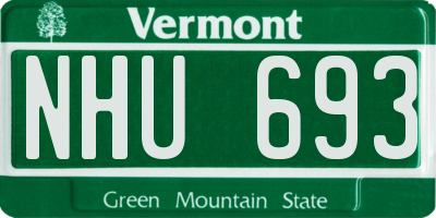VT license plate NHU693