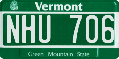 VT license plate NHU706