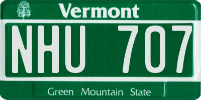 VT license plate NHU707