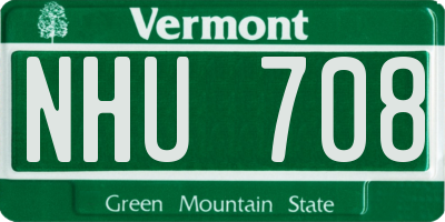 VT license plate NHU708