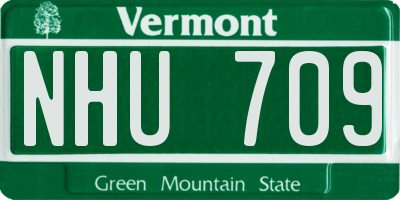 VT license plate NHU709