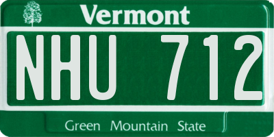 VT license plate NHU712