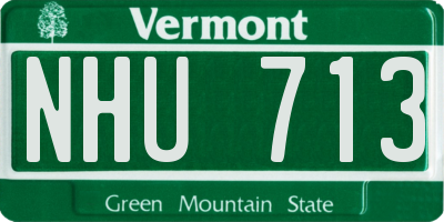 VT license plate NHU713