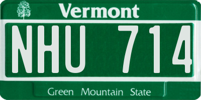 VT license plate NHU714