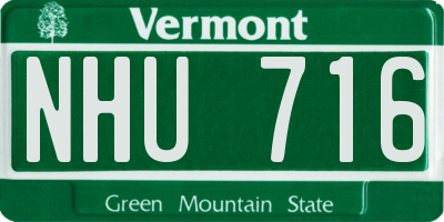 VT license plate NHU716