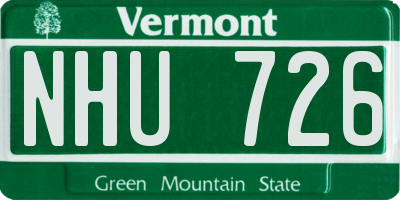 VT license plate NHU726