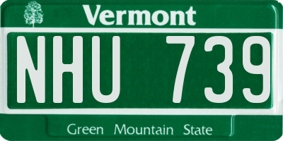 VT license plate NHU739