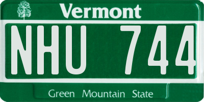 VT license plate NHU744