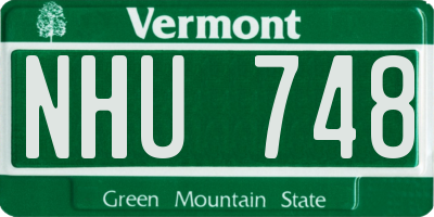 VT license plate NHU748
