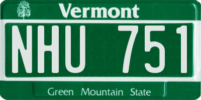VT license plate NHU751