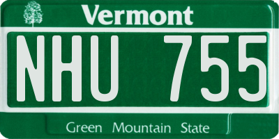 VT license plate NHU755