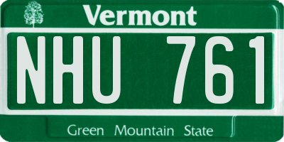 VT license plate NHU761