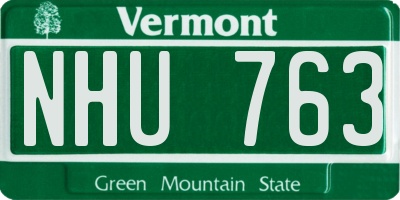 VT license plate NHU763