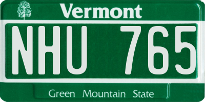 VT license plate NHU765